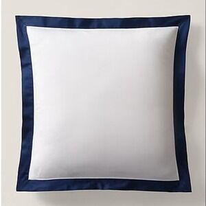 Ralph Lauren Organic Sateen Border European Sham Polo Navy 26x26 Classic NEW